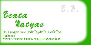 beata matyas business card